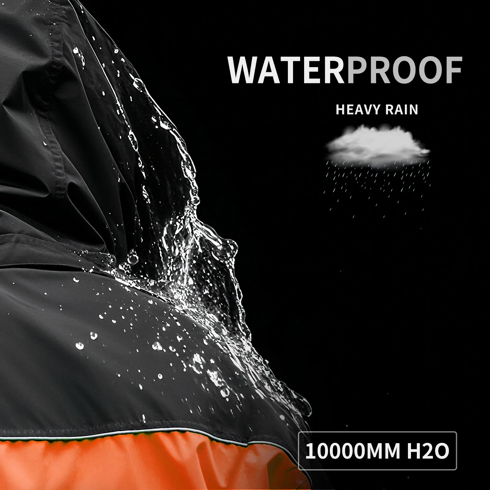 WOSAWE Impermeabile da moto Giacca antipioggia Pantaloni da uomo Tuta divisa Pioggia impermeabile riflettente impermeabile per la guida all'aperto