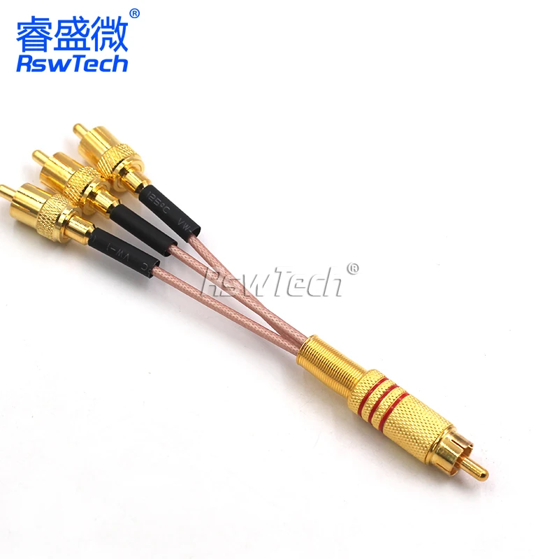 RCA to RCA Lotus male to female connection cable RCA one to two / one to three AV video amplifier audio extension cable