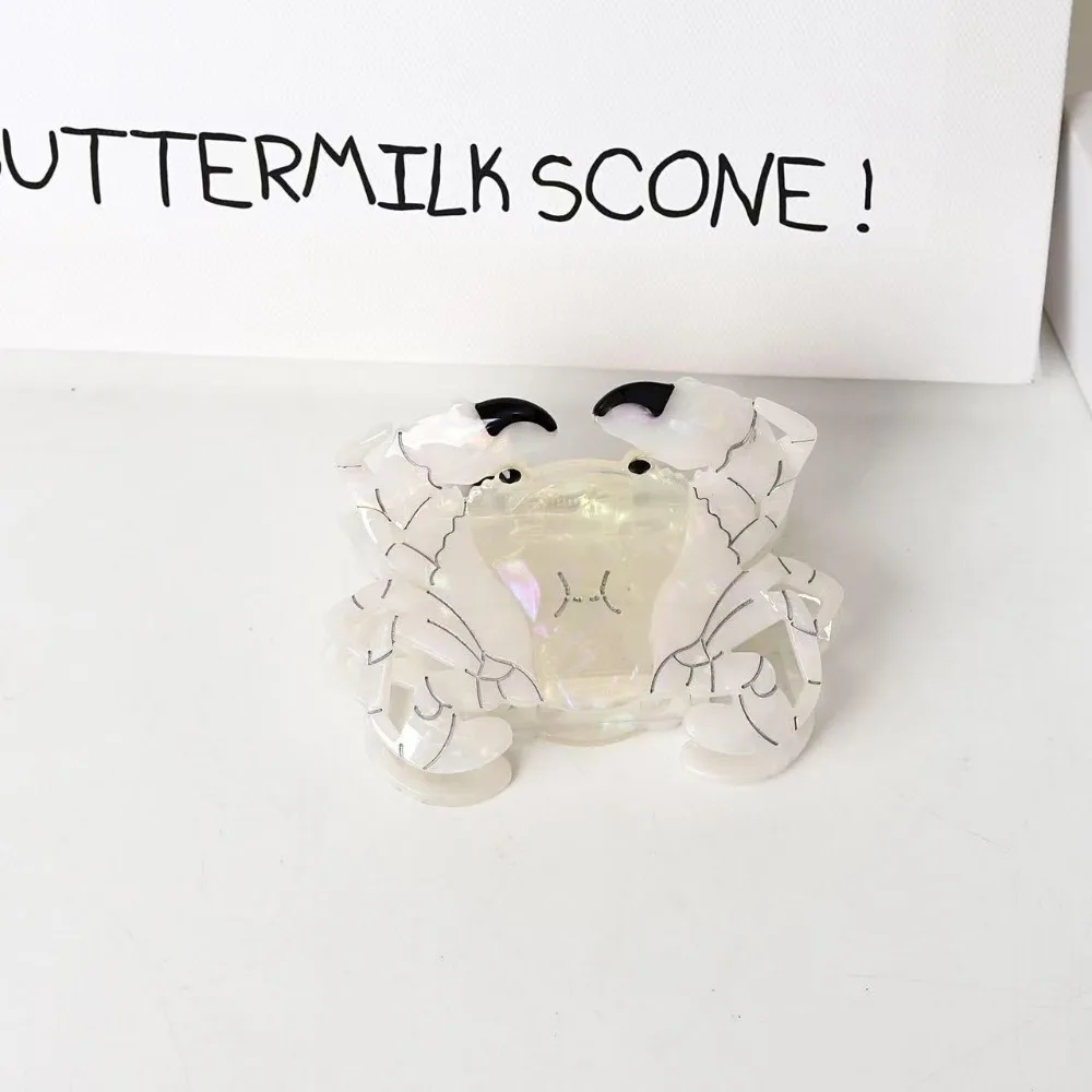 

Креативная заколка для волос из ацетата Sweet Crab, геометрическая заколка для хвоста, заколка в виде океанского животного, акулы, милая новинка, креативная заколка для волос для девочек