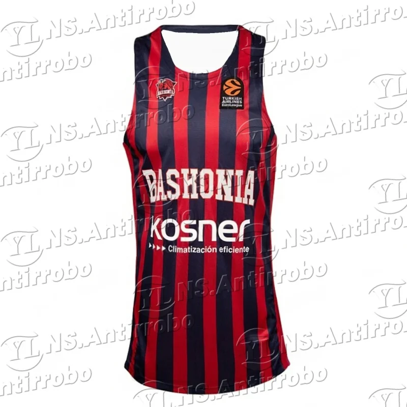 25-26 Recién llegado Chaleco de baloncesto Saski Baskonia para niños/adultos, camiseta sin mangas de verano, chaleco de edición de diseño inteligente