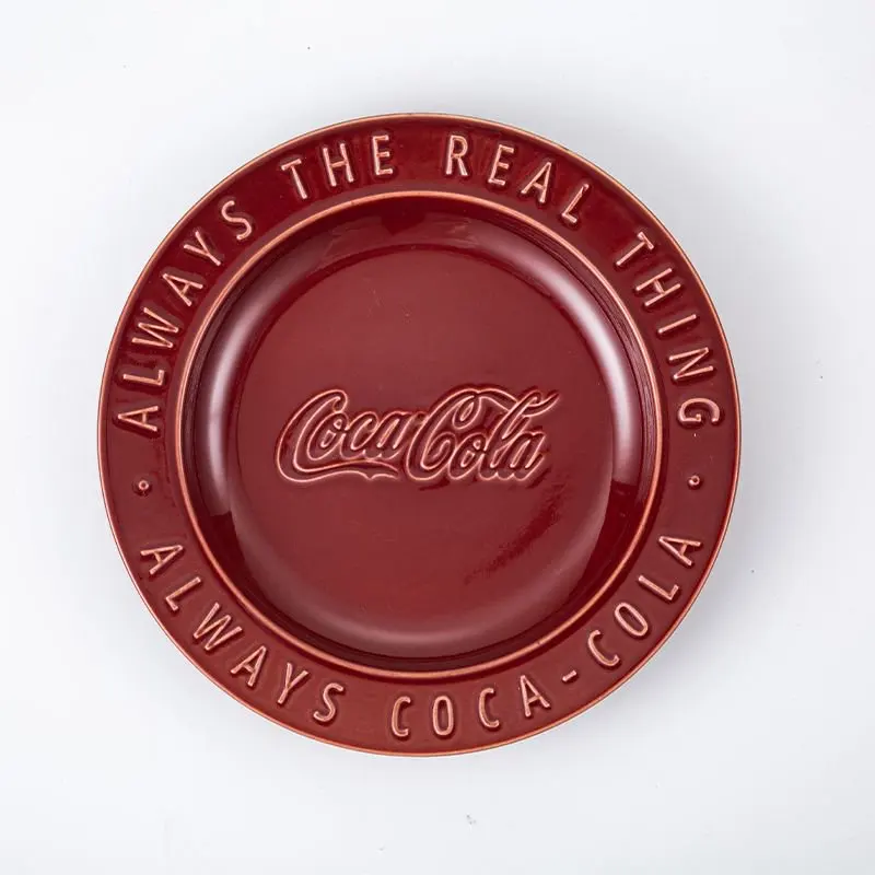 Coca Cola 2 stuks keramische borden, saladeborden, creatieve borden in westerse stijl, dessertborden, magnetronbestendig voor gezinnen.