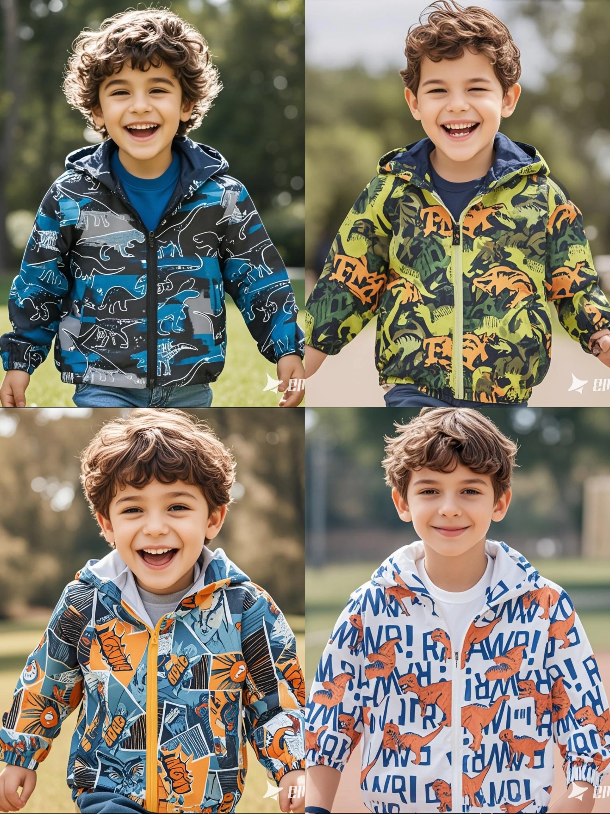 Spring and Autumn Fashion Lightweight Boys' 1-7 Year Old Outdoor Hooded Short Jacket