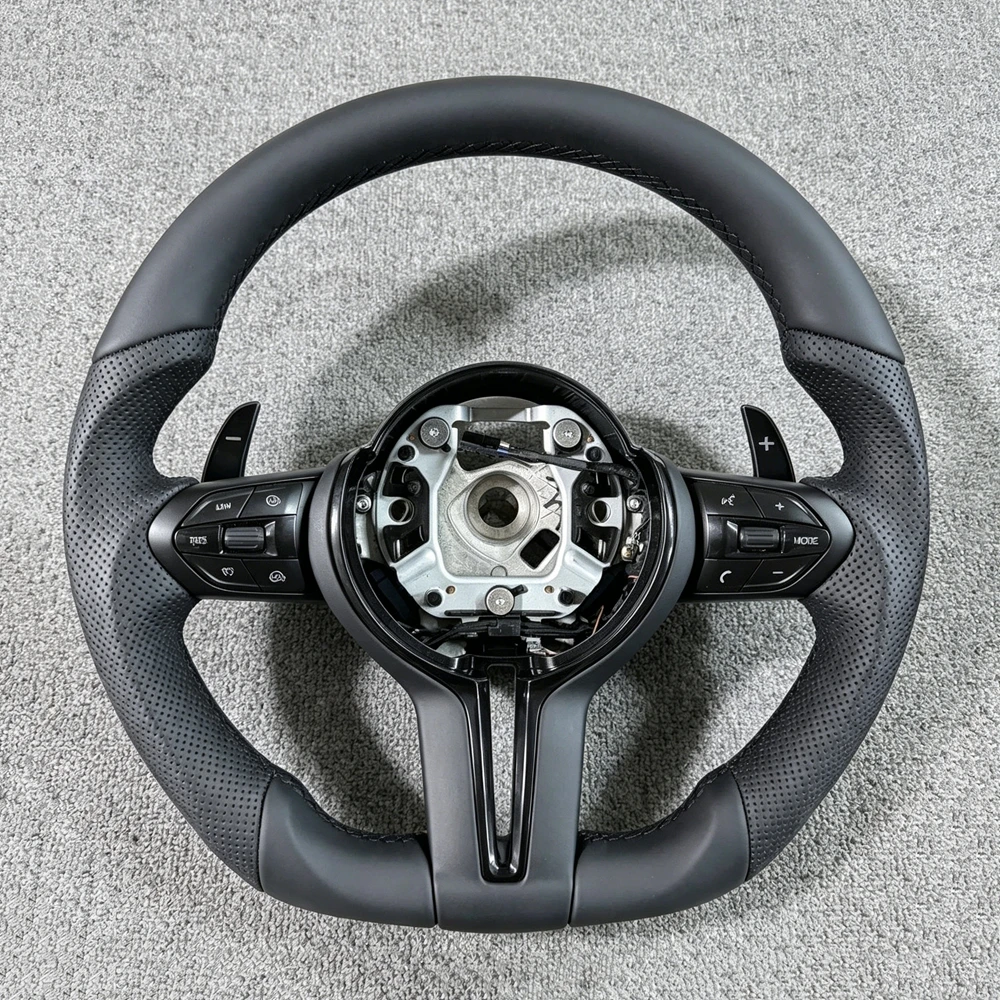 M Sport Steering Wheel Upgrade Full Leather For BMW F20 F10 F30 F36 F25 F01 F48 E90 E87 E70 With Paddle Shifter Car Accessories