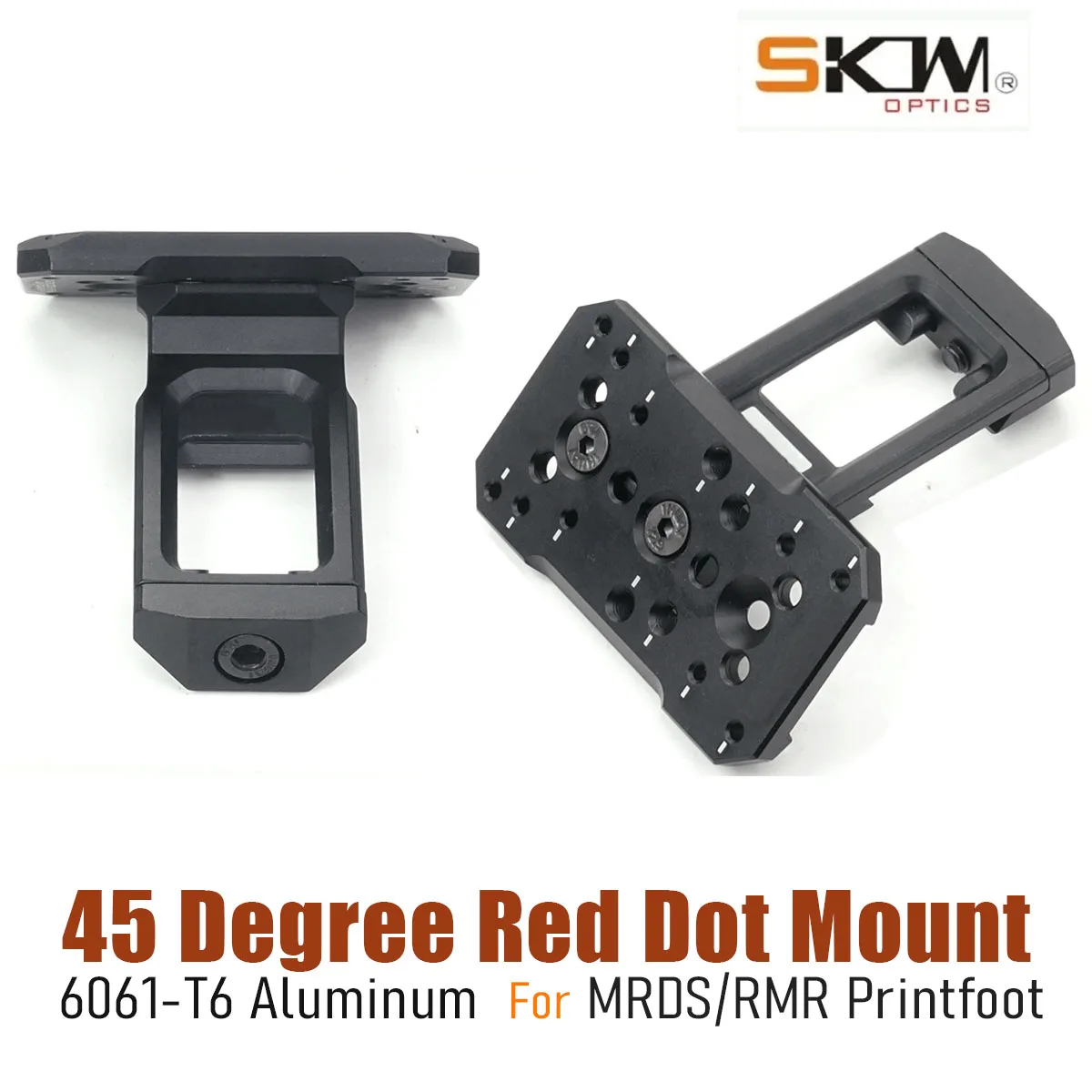 SKWoptics Tactical 45 Degree Red Dot Mount for RMR MRDS PrintFoot For 21mm Rail Picatinny view 6