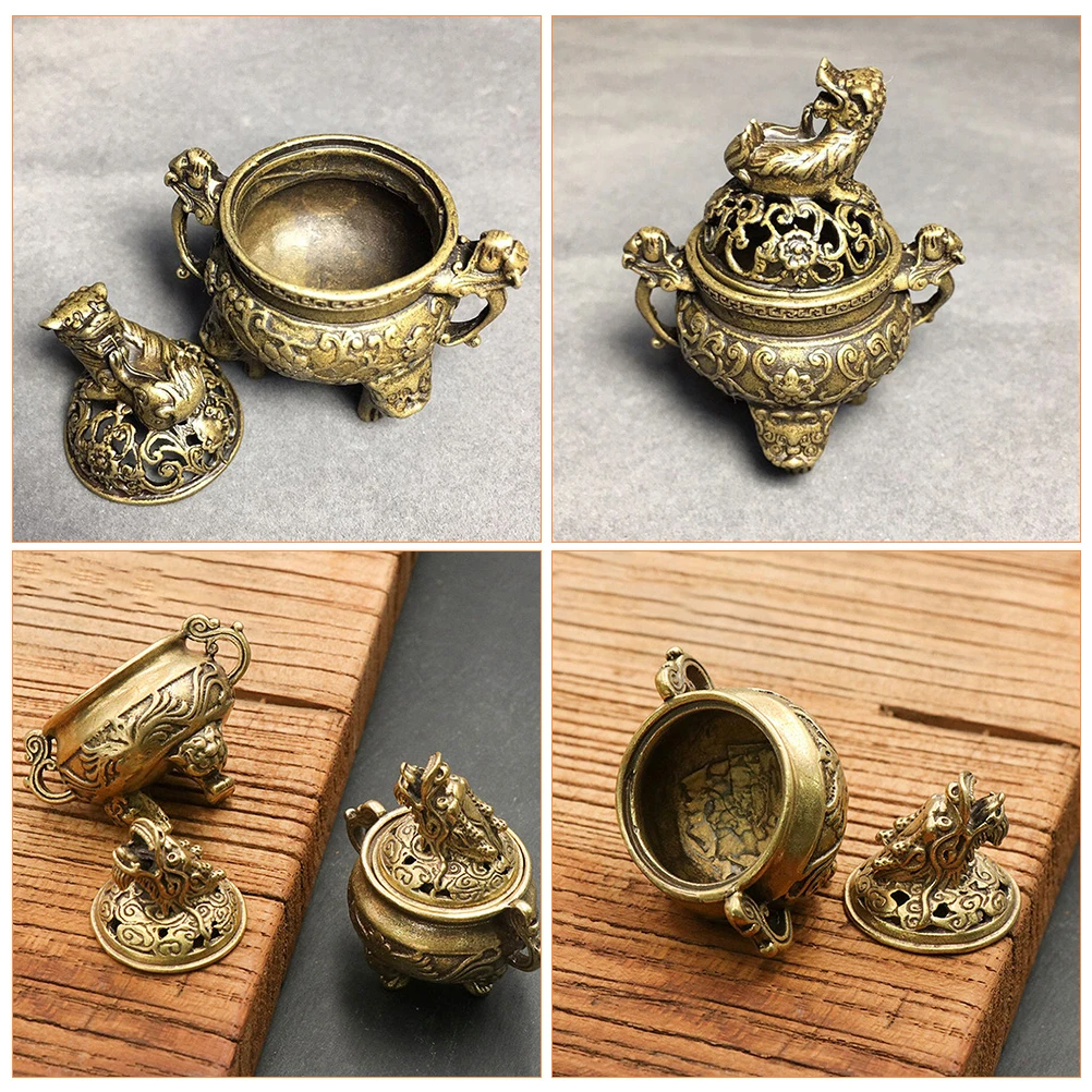 

2pcs Portable Incense Stand Household Censer Decor Desktop Aroma Creative Incense Furnace Exquisite Craft Burner Vintage Design