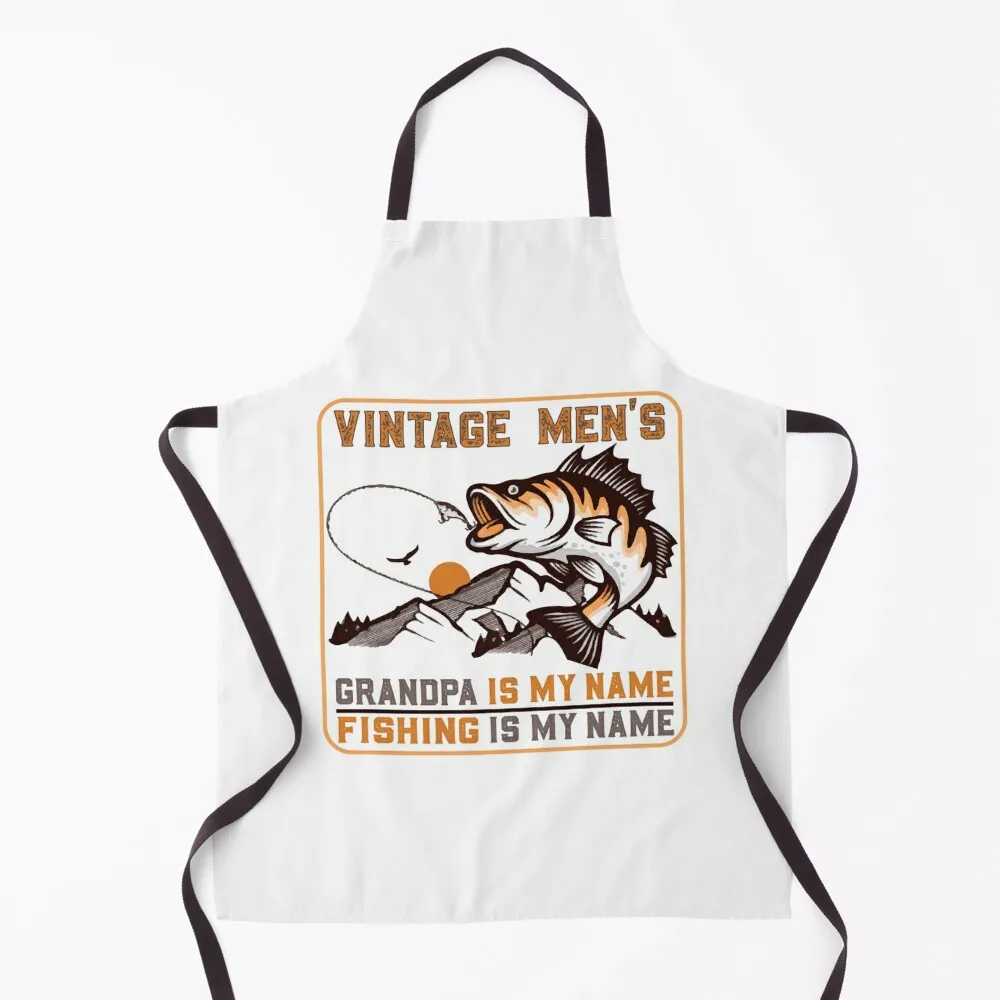 

Vintage Men's Grandpa is My Name Fishing is My Game Apron For Men Utensils For Kitchen Things For The Kitchen Apron