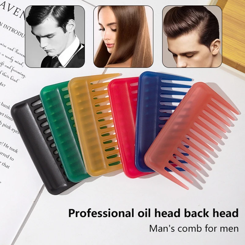 Big Teeth Heat-resistant Large Wide Tooth Comb Detangling Hairdressing Comb Multicolor Flat Comb Hair Salon Styling Tool