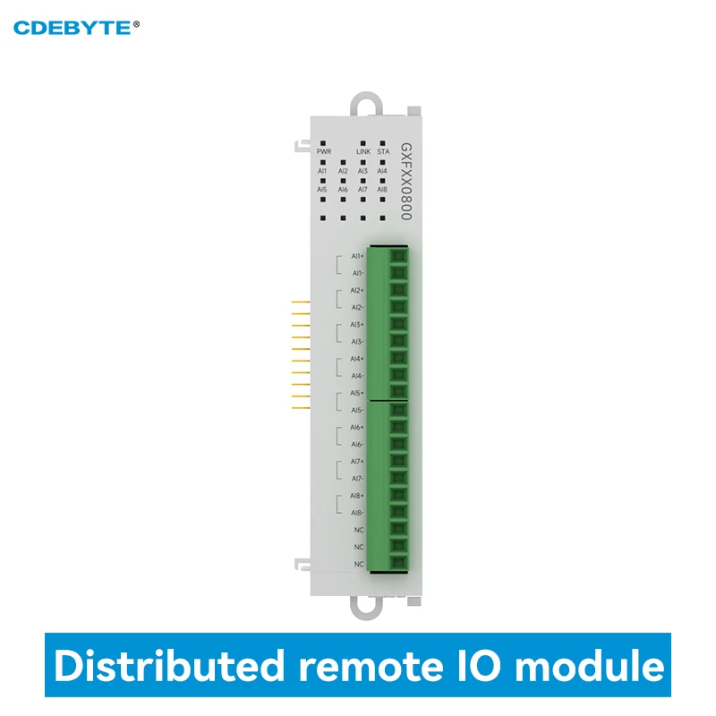 8AI Differential Current Remote IO Expansion Module RS485 Ethernet CDEBYTE GXFXX0800 Modbus DC 9-36V Works Only with Host