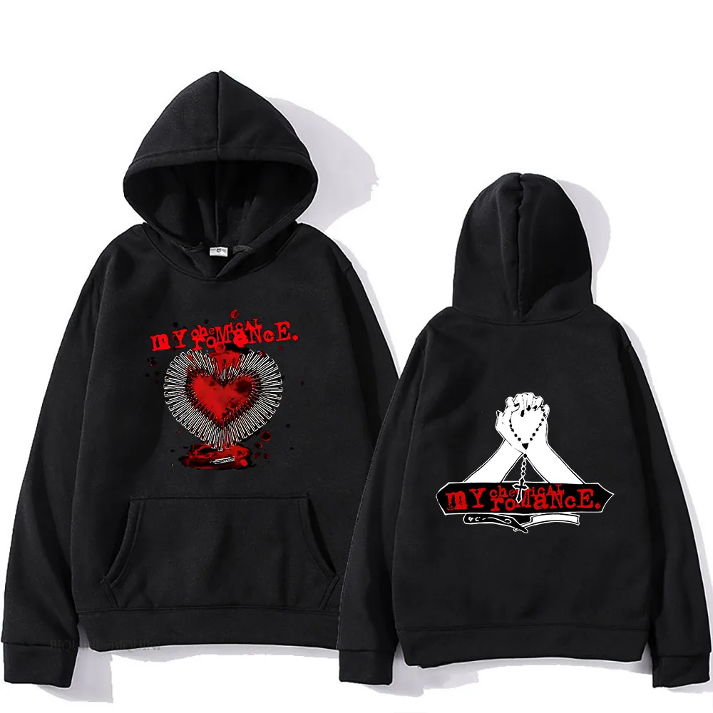 Hot My Chemical Romance Hoodies Punk Grunge Streetwear Hip Hop Sweatshirts Aesthetic Pocket Hoodie Graphic Men/women Clothes