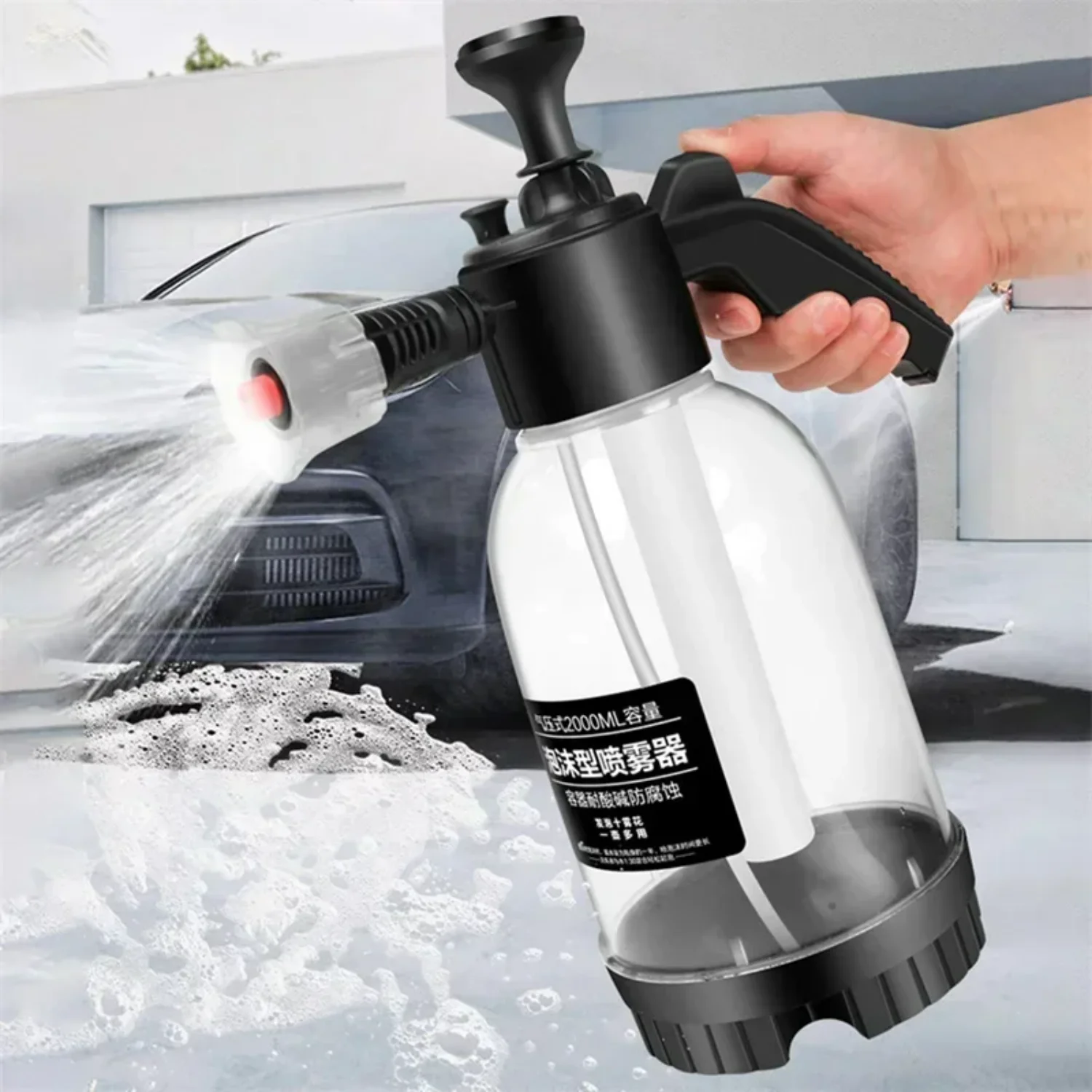 2L Foam Sprayer Car Wash Hand-held Foam Watering Can Air Pressure Sprayer Plastic Disinfection Water Bottle Car Cleaning Tools