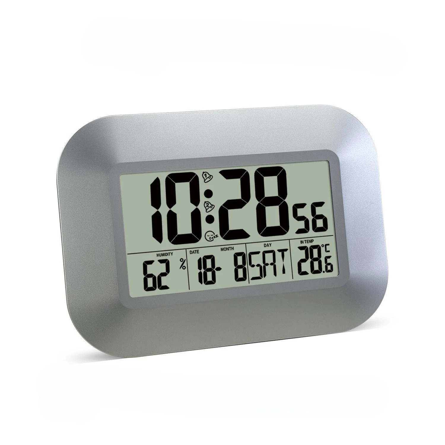 Nusimple Lobby Living Room Bedroom Wall Sticker Clock LCD Digital Display Multi-functional Perpetual Calendar Wall Clock