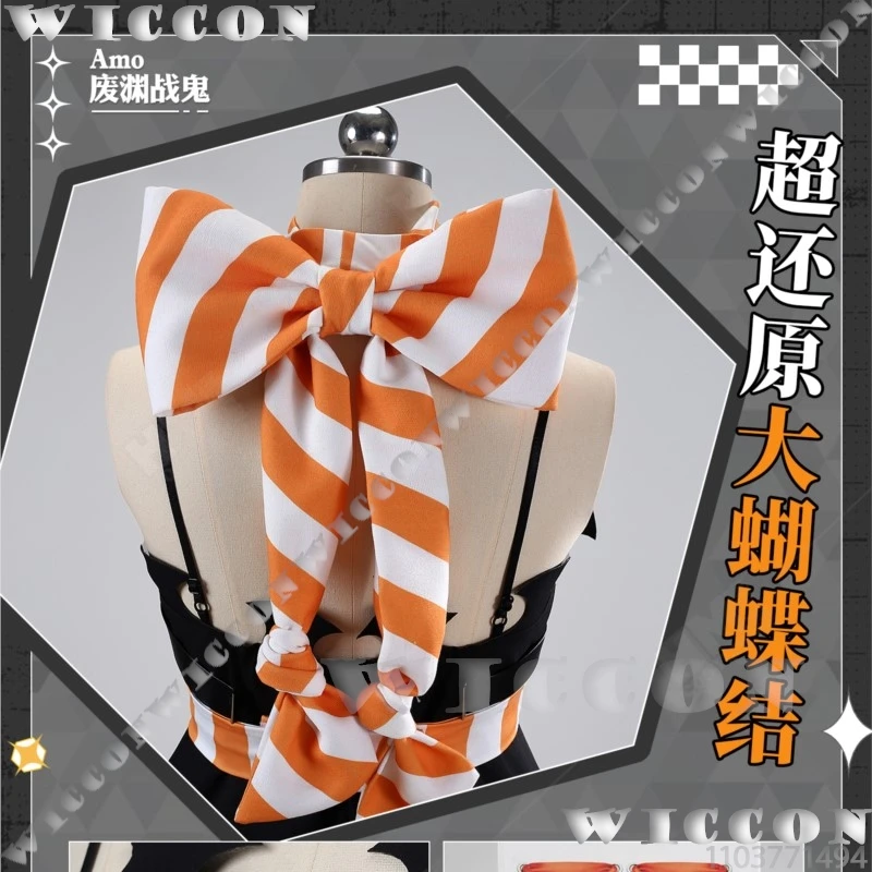 Amo Empool أنيمي Gachiakuta تأثيري Jirai Kei الفتيات فستان امرأة مثير مجموعة كاملة ملابس طويلة أسود برتقالي شعر مستعار الدعامة حفلة الهالوين #5