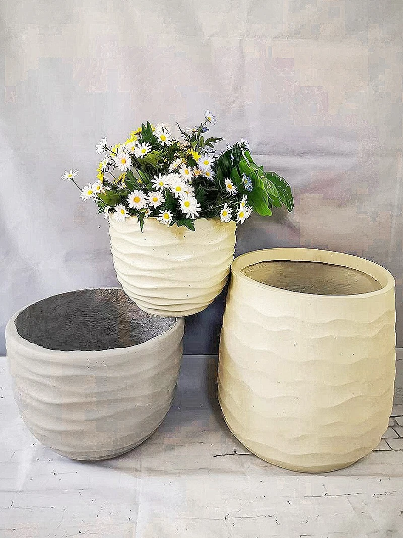 Nordic Circular Cement Flowerpot Creative Indoor Breathable Outdoor Green Plant Potted Plants Minimalist