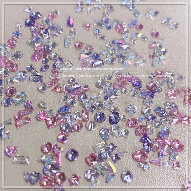 Coated Bare Mixed Sharp Bottom Zircon Sparkling Crystal Mini Art Rhinestones Collection 50Pcs Nail DiamondDecorative Accessories