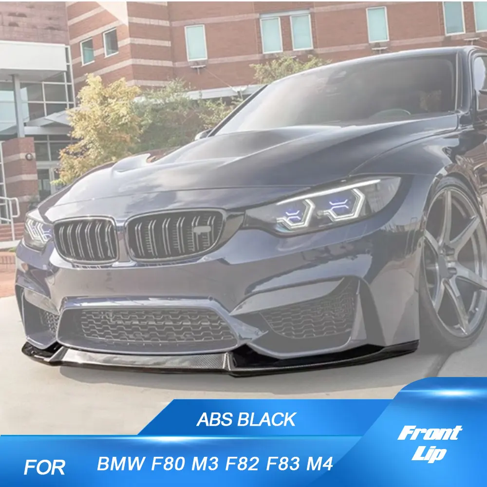 

ABS автомобильный передний бампер, спойлер, сплиттеры для BMW F80 M3 F82 F83 M4 2014-2019, фартук для передней губы, защита для подбородка