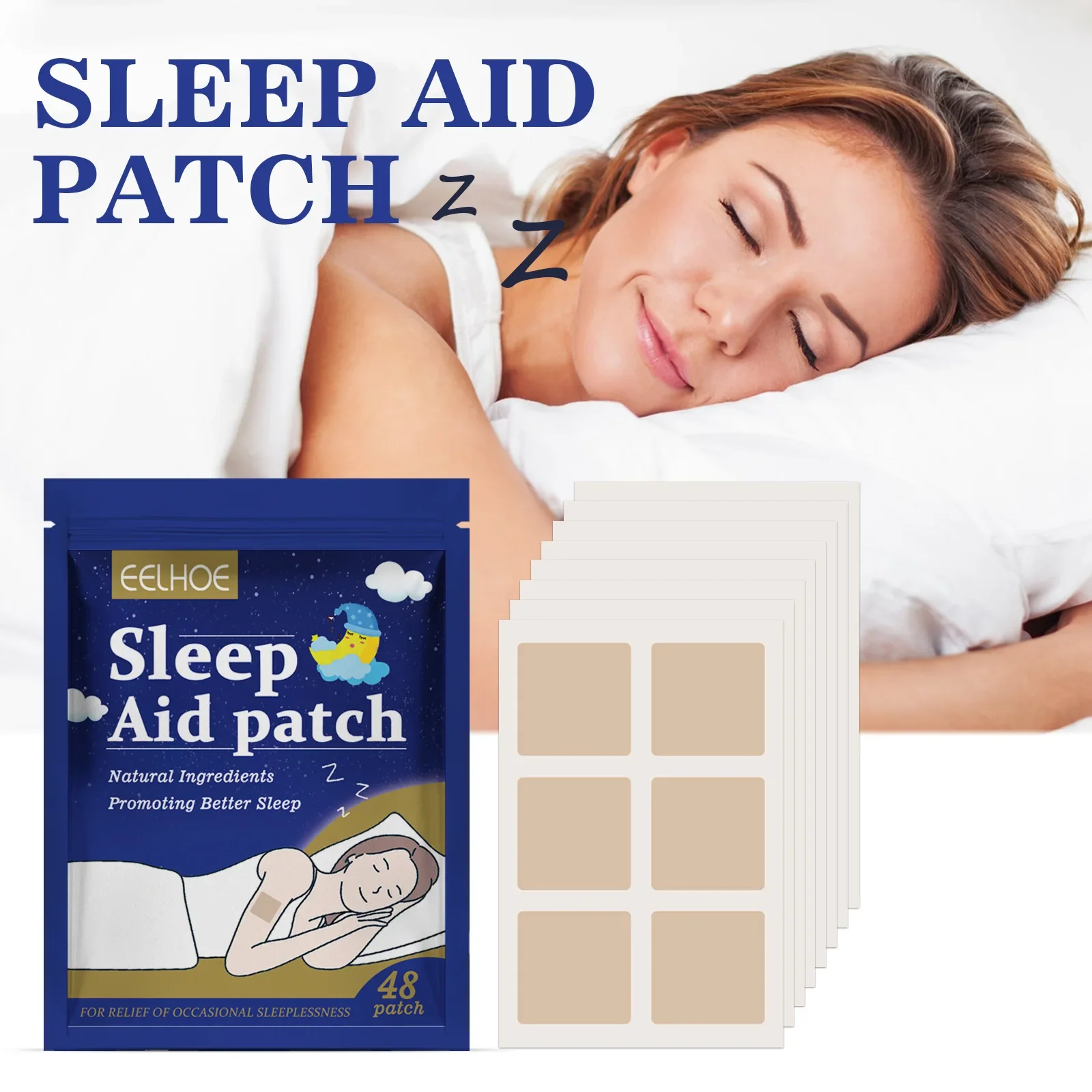 48pcs Insomnia Treatment Relieve Anxiety Decompression Headache Neurasthenia Soothing Stickers Body Relaxing Help Sleep Patch