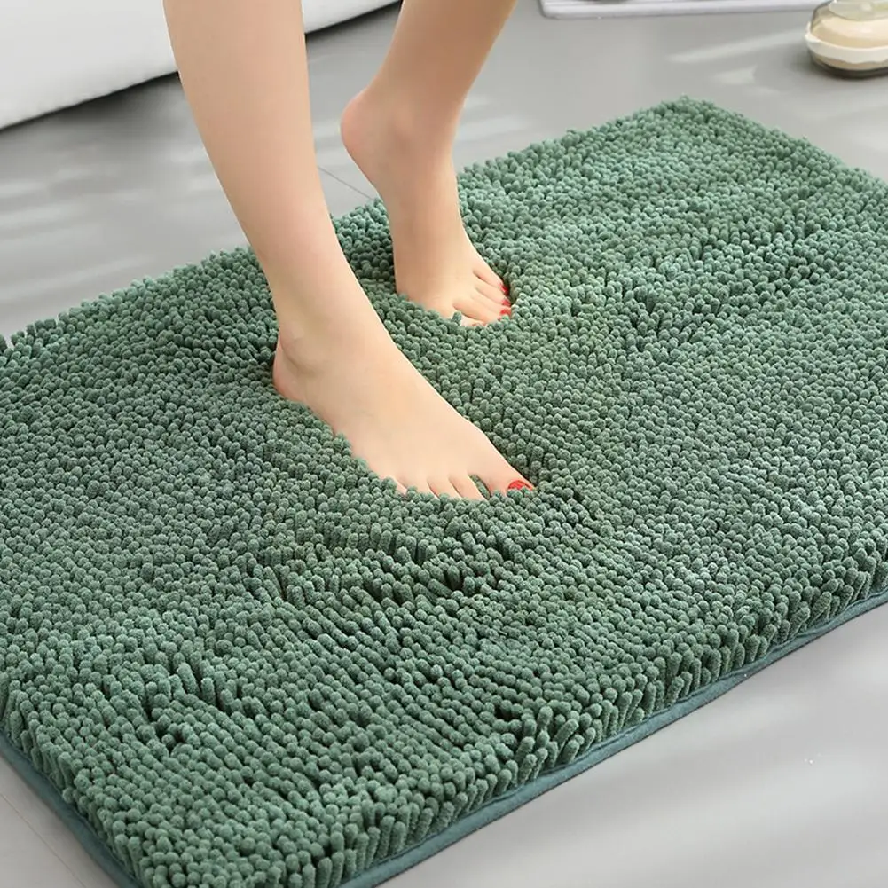 Fluffy Washable Chenille Absorbent Bathroom Floor Mat Rug Carpet Foot Toilet X Kitchen Bedroom 60cm Pads 40cm B8W4