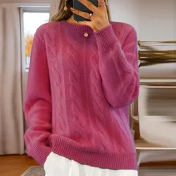 Autumn Winter Women Sweaters Solid Casual Jumper Women Long Sleeve Knitted Sweater Warm Pullover Tops Knitwear