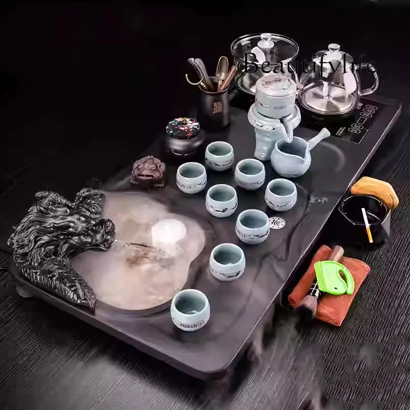 X Black Serving Tea Tray Accessories Decorative Luxury Pot Drainage Tea Tray Vintage Rectangle Living Room Bandejas Home Product