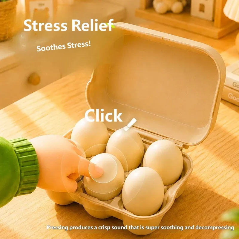 Stress Relief Finger Button Simulation Egg Tray Steamed Buns Cookie Box Sensory Pressure Relax Keyboard Clicker Party Toys Gift