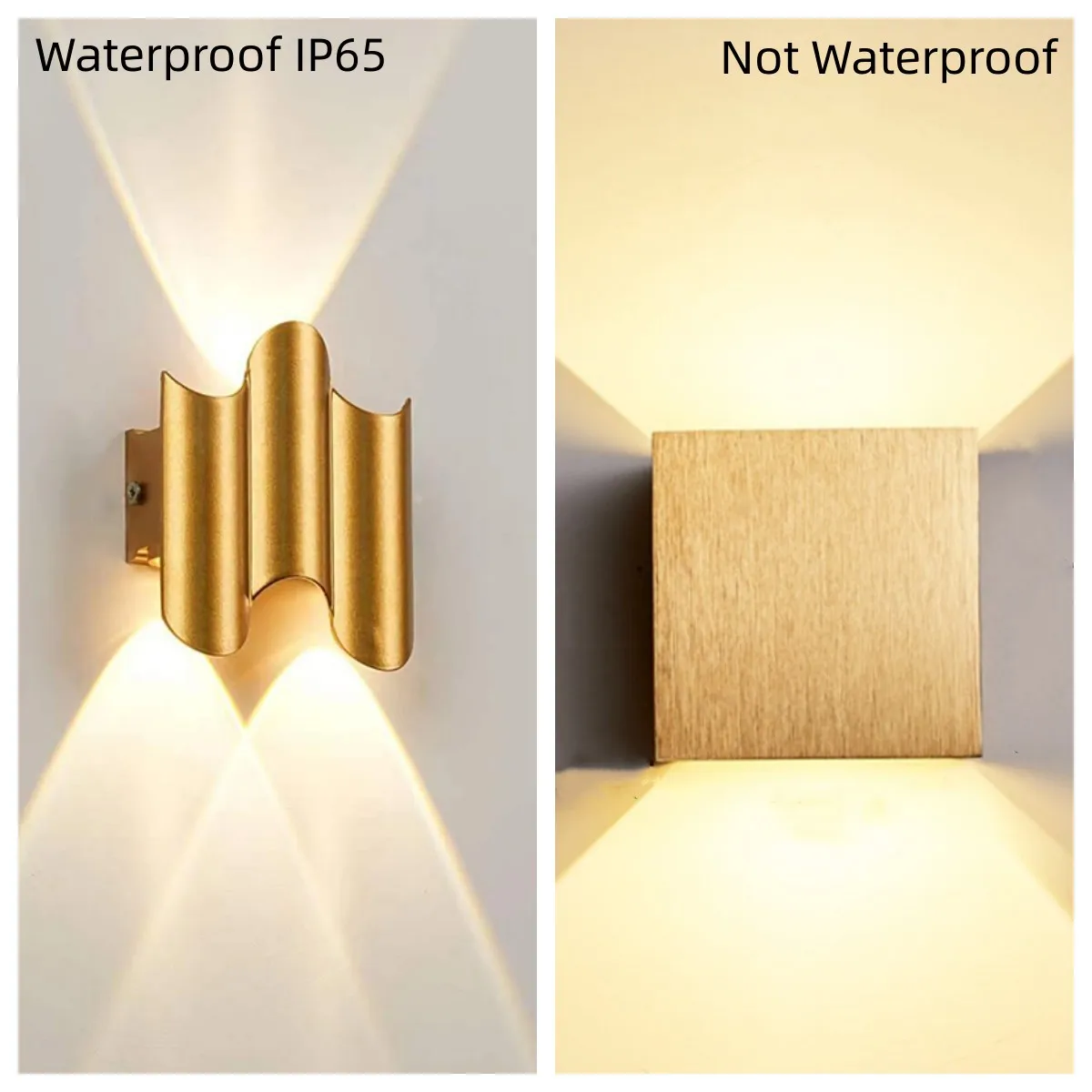 LED Wall Light Outdoor Waterproof IP65 Porch Garden Wall Lamp & Indoor Bedroom Bedside Decoration Lighting Lamp Aluminum Golden