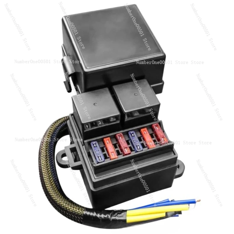 2 Way 80A 12V Pre Wired Fuse Box Relay Box for Trailer Waterproof Automotive Power Distribution Block