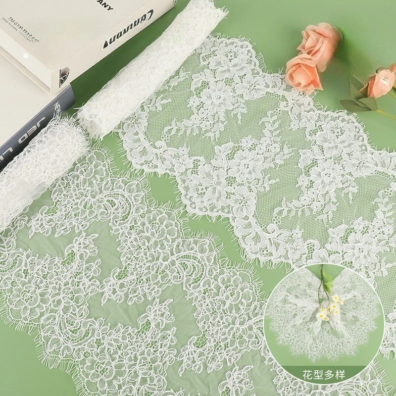 

Handmade Cording Lace Trim Nylon Eyelash Edge High-end Lace Trim for Bridal Dress Veil