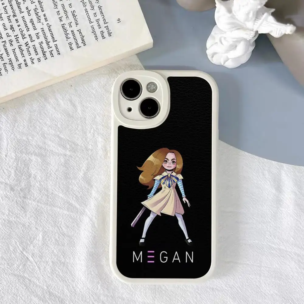 ميغان رسم دمية M3GAN جراب هاتف آيفون 16 15 14 13 برو ماكس 12 11 Mini X Xr Xs 7 8 Puls Cover