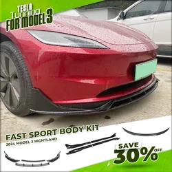 Tesla Model 3 Highland Body Kit paraurti Lip per Fast Aero 2024 diffusore posteriore in fibra di carbonio Spoiler Tuning 2023 accessori Tesla