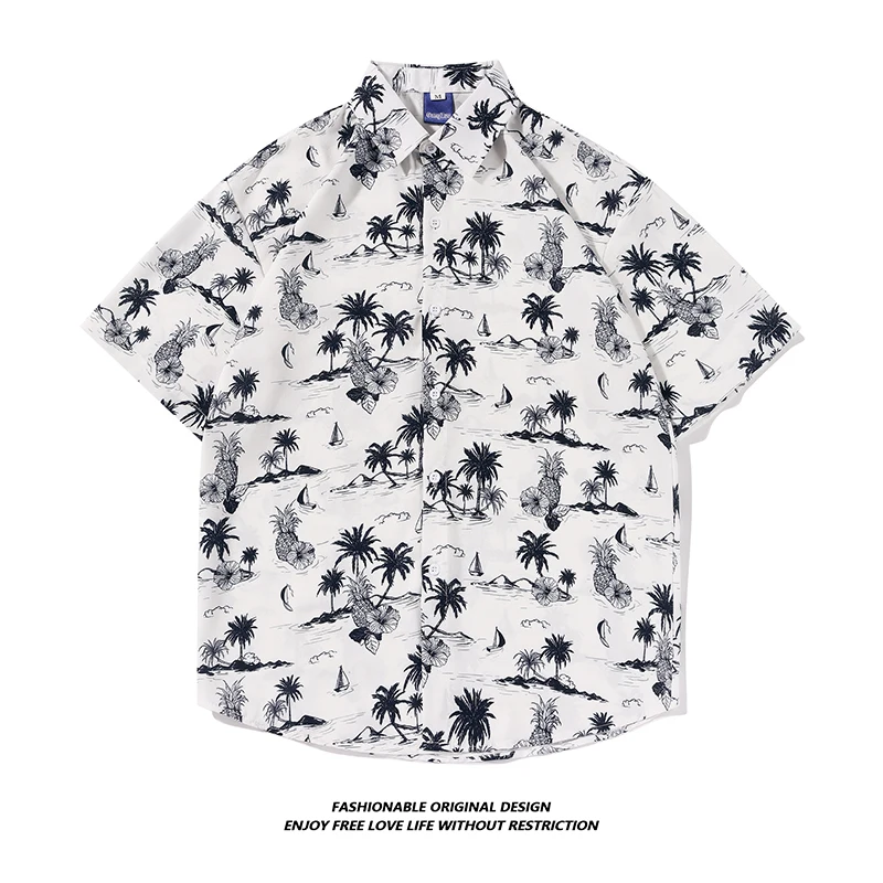 

Hawaii ort Sve irt Men's Large Size Couple's irt Trendy Brand Summer Floral irt Five Sve T-irt Men's Jaet
