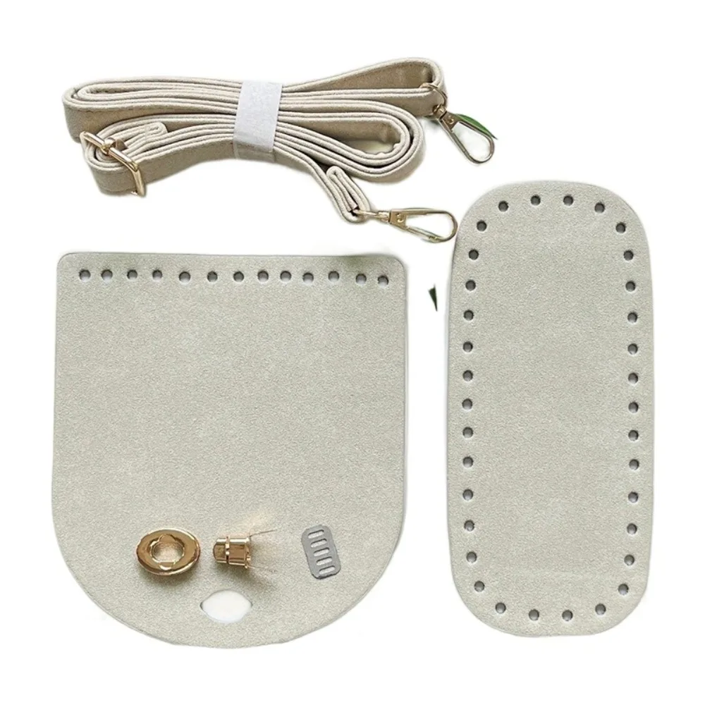 

3Pcs/Set Solid Color Leather Shoulder Bag Strap Bottom Replacement Handmade DIY Bag Accessories PU DIY Leather Bag Strap Female