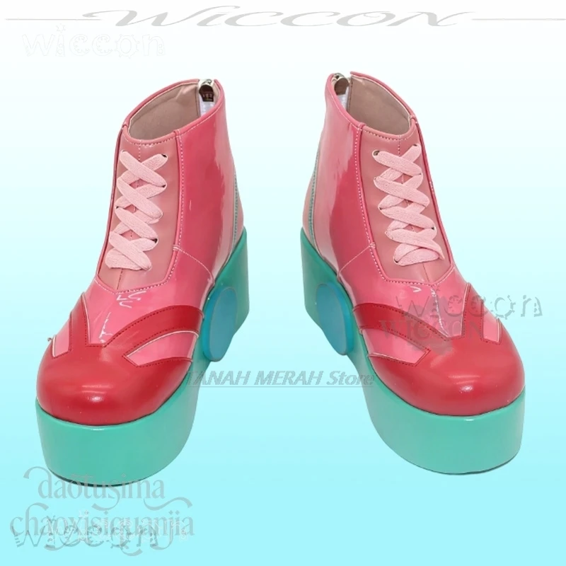 

Аниме-косплей: костюм Кагуи, модные розовые туфли Jirai Kei для девочек, панк-обувь на платформе для ролевых игр, Хэллоуин