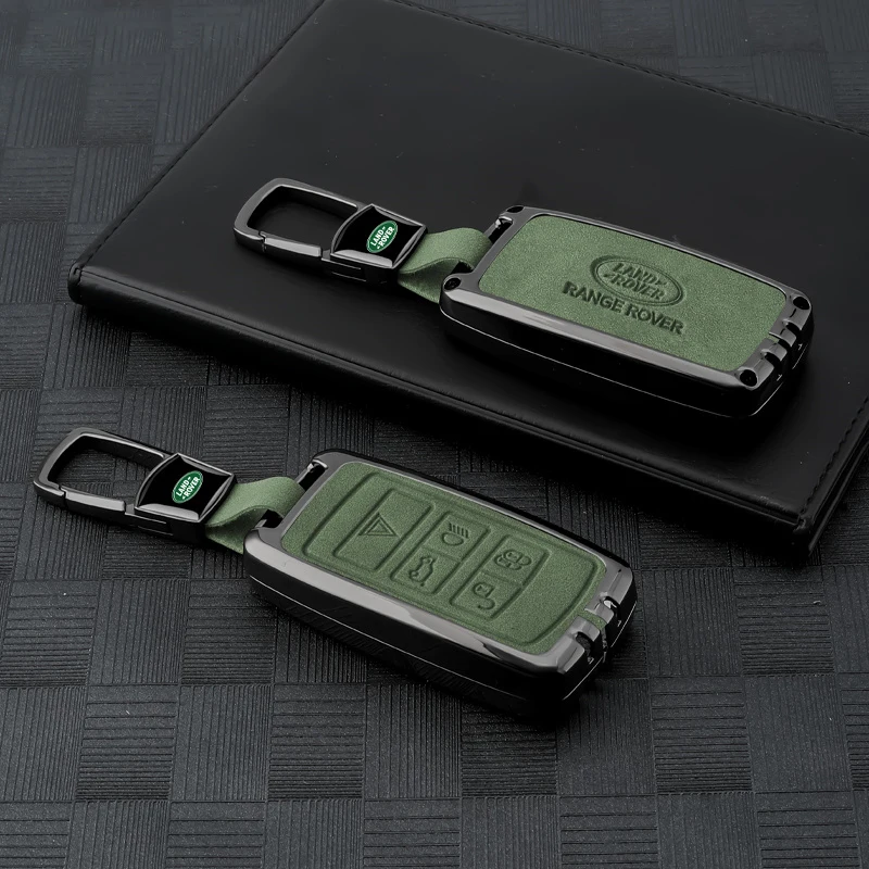 

Zinc Alloy Leather Car Smart Remote Key Fob Case Cover Shell Bag For Land Rover A9 Range Rover Evoque Freelander Discovery