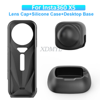 Silicone Protective Case for Insta360 X5 camera Lens Cap Desktop Base Anti-Fall Dust Silicone Cover for Insta 360 X5 Accessories