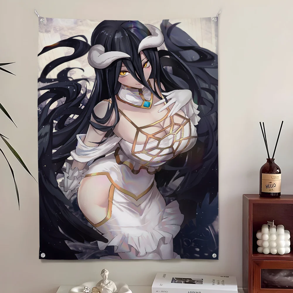 A-Albedo O-Overlord Sexy Anime Flag Home&Garden Outdoor Microfiber Printed Decoration Background Art Flag Banner