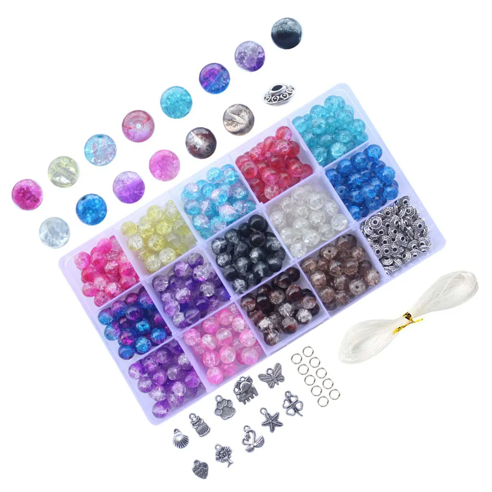 

420 шт. стеклянных бусин с покрытием под лак, разноцветные гибридные металлические-стеклянные бусины, идеально подходят для изготовления ювелирных изделий, браслетов и ожерелий своими руками
