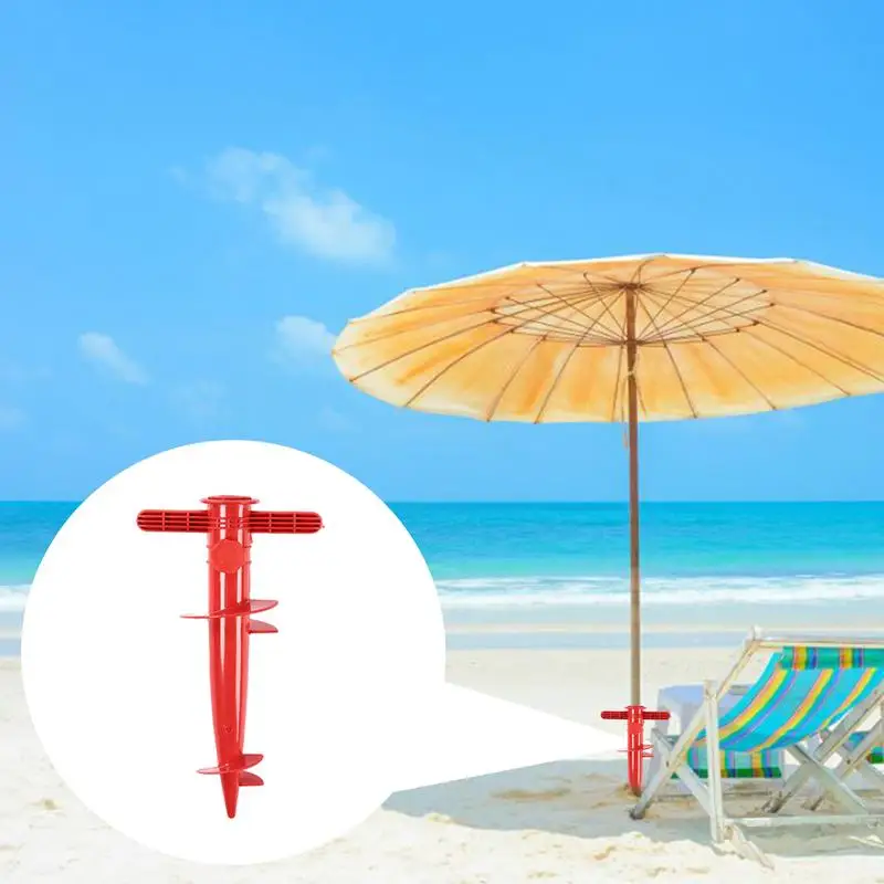 Portable Fixed Beach Umbrella Base, Sand Anchor, Parasol Ground Anchor, Sunshade Bracket, Hanging Hooks for All Beach