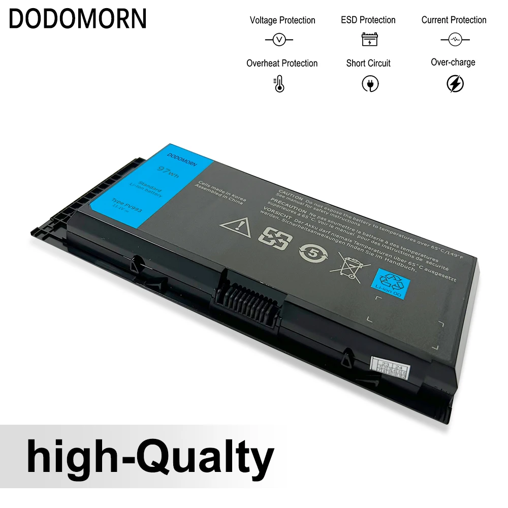 DODOMORN-Batería de ordenador portátil FV993 para DELL Precision M6600, M6700, M6800, M4800, M4600, M4700 Series FJJ4W, PG6RC, R7PND, T3NT1, N71FM, 97Wh