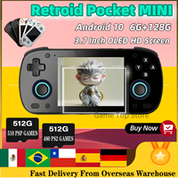Retroid Pocket MINI SD865 RPMINI 3.7 Inch OLED HD Screen  6+128G Android Portable Pocket Handheld Gaming Console Custom PSP PS2