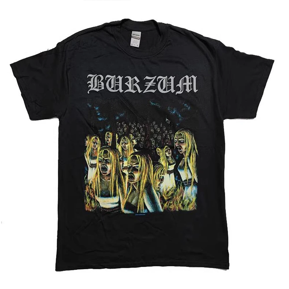 Heavy Mental Band Burzum Printed T-shirt Mens Cotton Tshirt Graphic Tee-shirt Harajuku Streetwear Oversized T Shirts