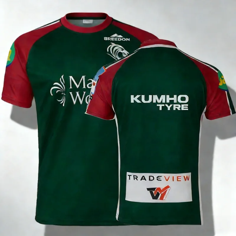 

Спортивная футболка для регби England New Leicester Tigers 2026, мужская, британская, повседневная, быстросохнущая, тренировочная, детская, для пляжного отдыха