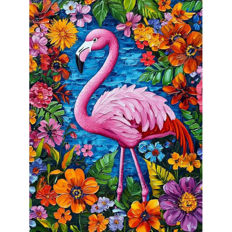 RUOPOTY Acrylic Diy Painting By Numbers Flamingo Illustration Picture With Numbers Swan Animals For Home Wall Art Decors 60x75cm