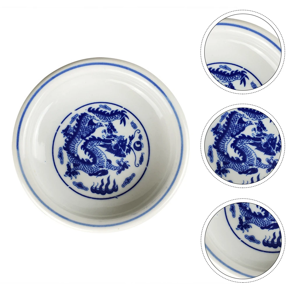 2 stuks keramische inktcontainer drakenbak voor Chinese kalligrafie accessoire en decor drakenpatroon verfbak