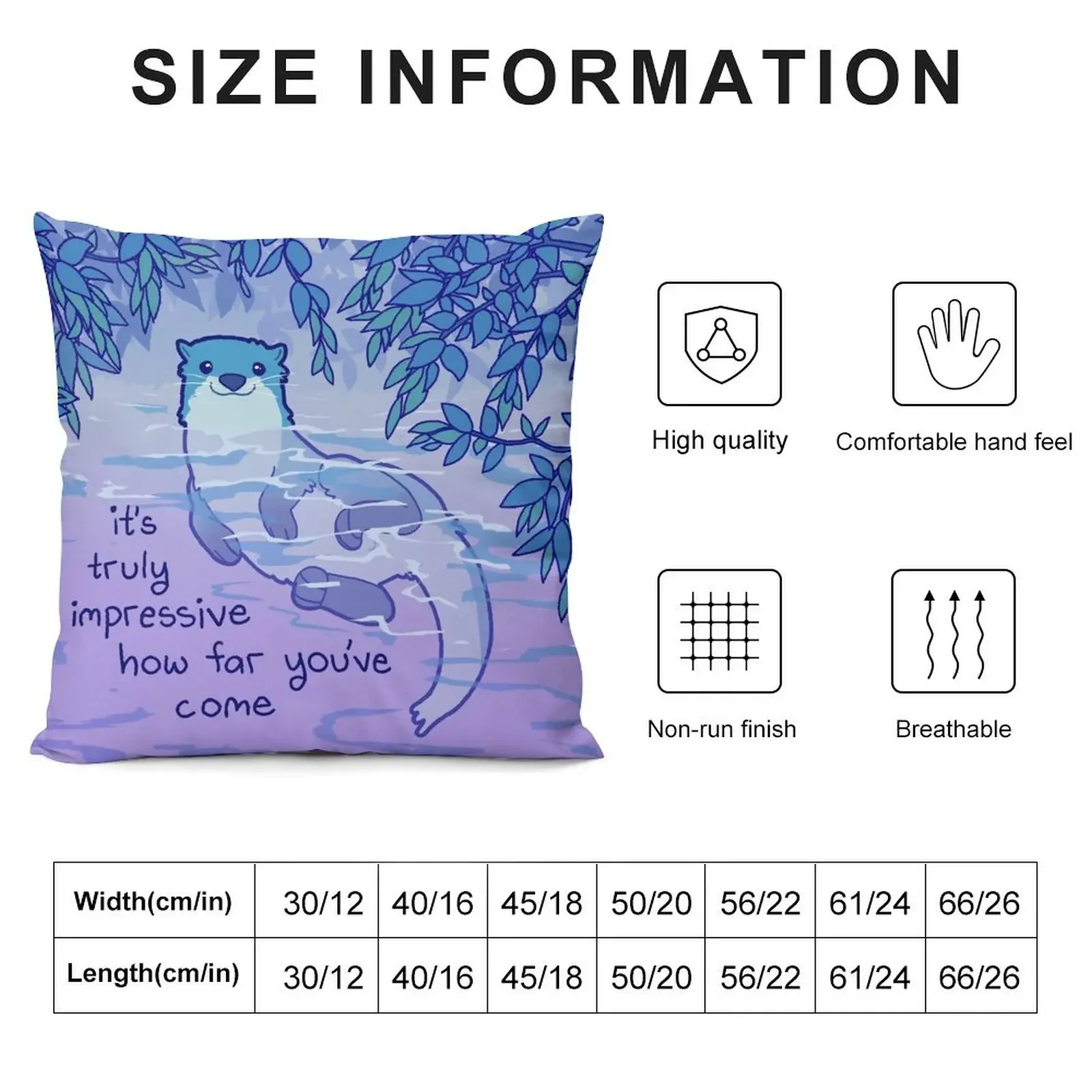 It's Truly Impressive How Far You've Come Kind River Otter Throw Pillow Anime luxury sofa pillows christmas supplies pillow