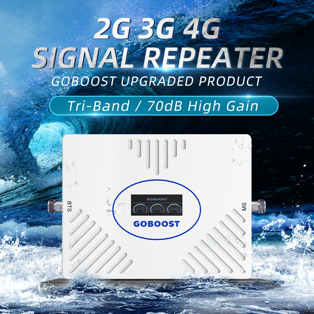 Imagem -03 - Goboost Signal Booster 70db Alto Ganho 2g 3g 4g Amplificador Celular 850 900 1700 1800 1900 2100mhz Repetidor de Rede para o Telefone