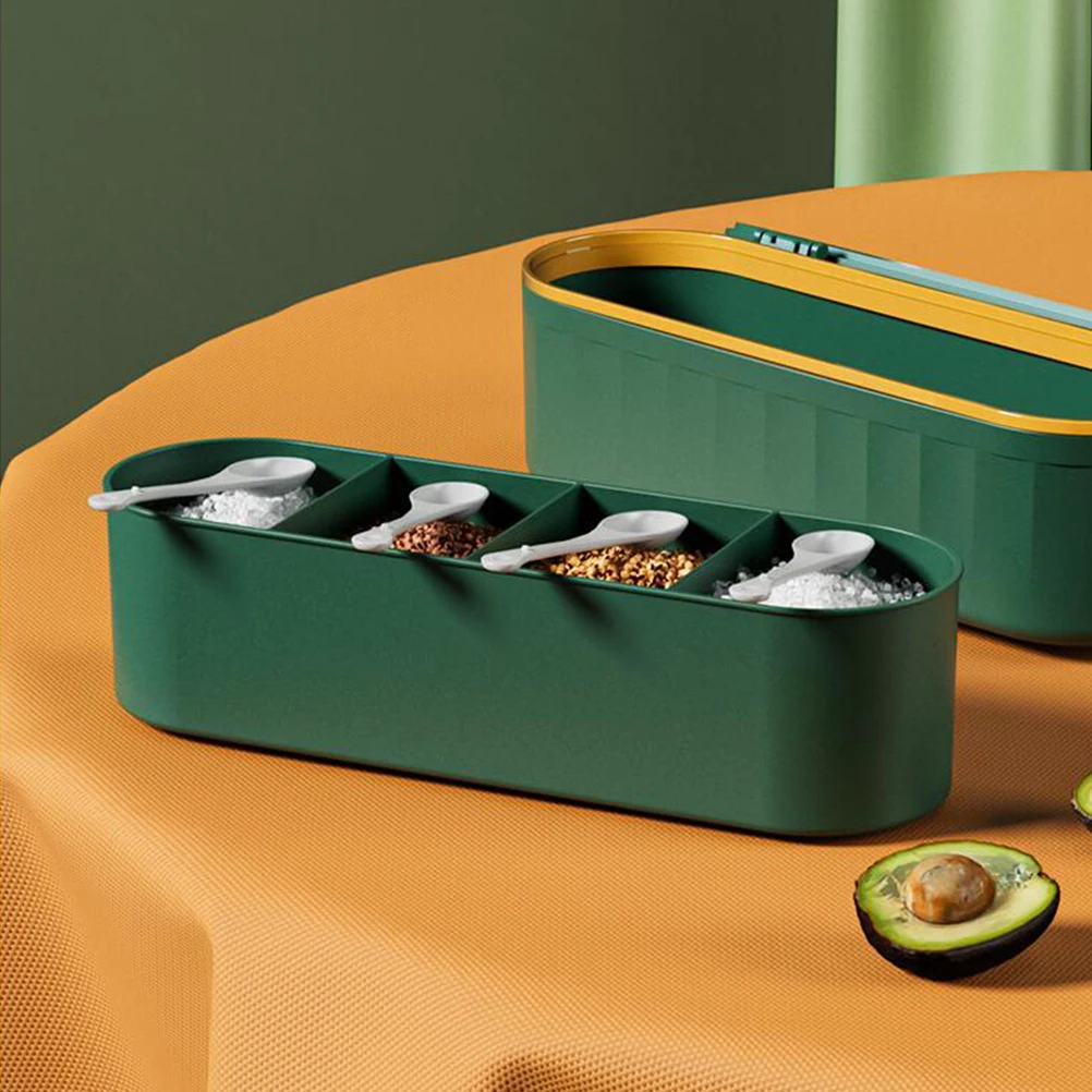 

Convenient Household Seasoning Box Large Capacity PP Material Practical Cover Design Multifunction Spice Container
