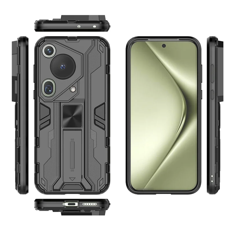 Camera Lens Shockproof Armor Phone Case For Huawei Pura 70 Pro+ Pura 70 Pro Plus Stand Holder Cover For Pura 70 Ultra