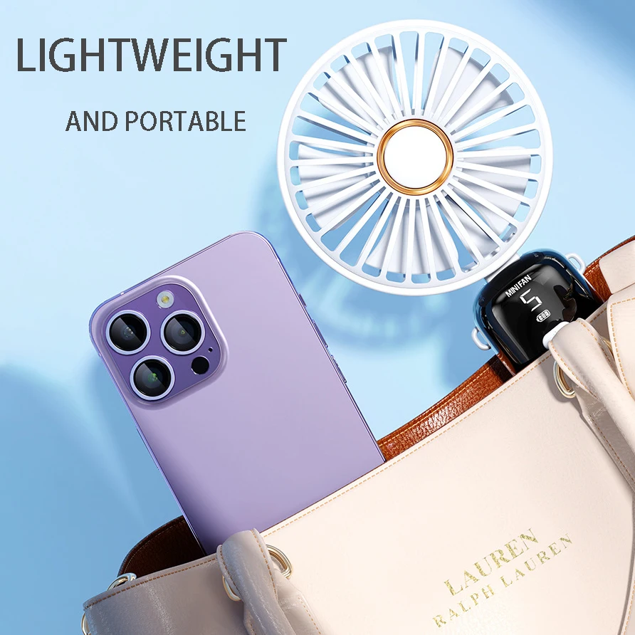 5 скоростей USB портативный мини-вентилятор Складные портативные вентиляторы тихий маленький вентилятор перезаряжаемый вентилятор с дисплеем