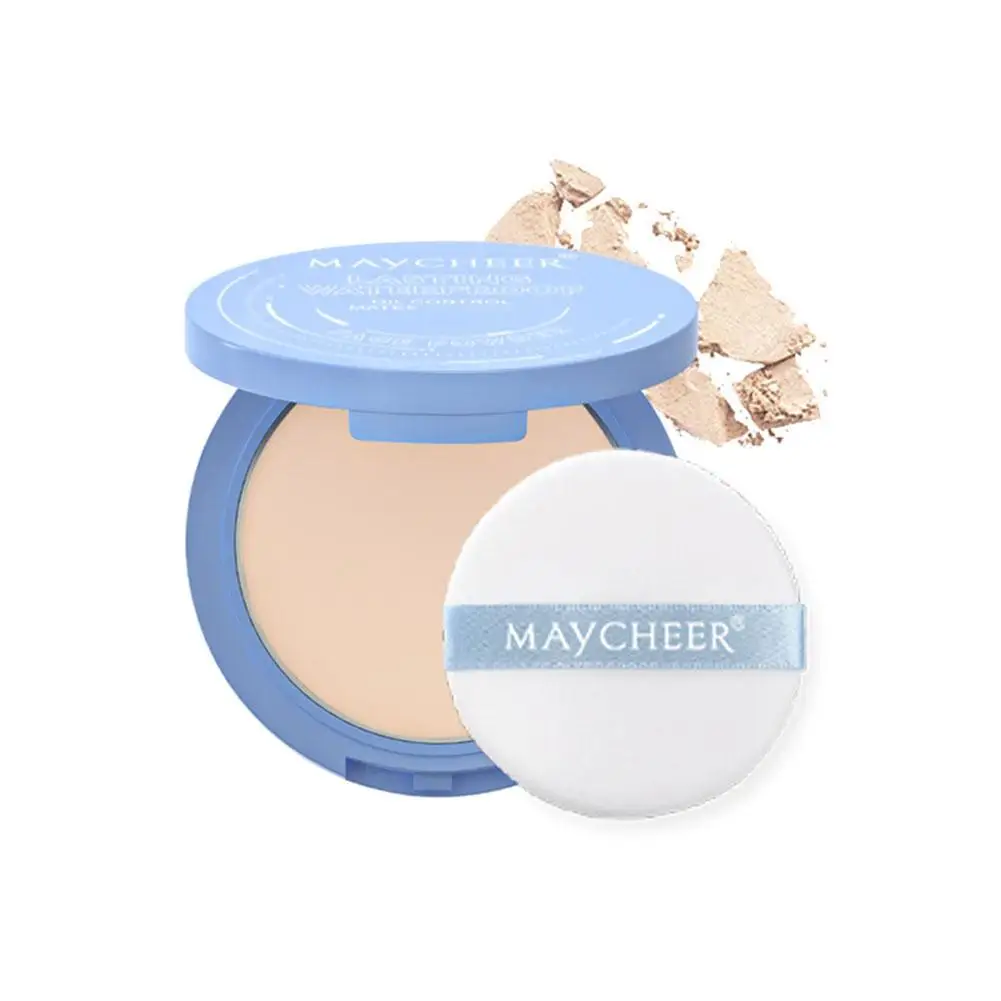 Silk Soft Mist Powder Cake Long-lasting Waterproof Powder Oil Texture Smooth Lady Control Polvo Sace Powder Press Face N8Q4