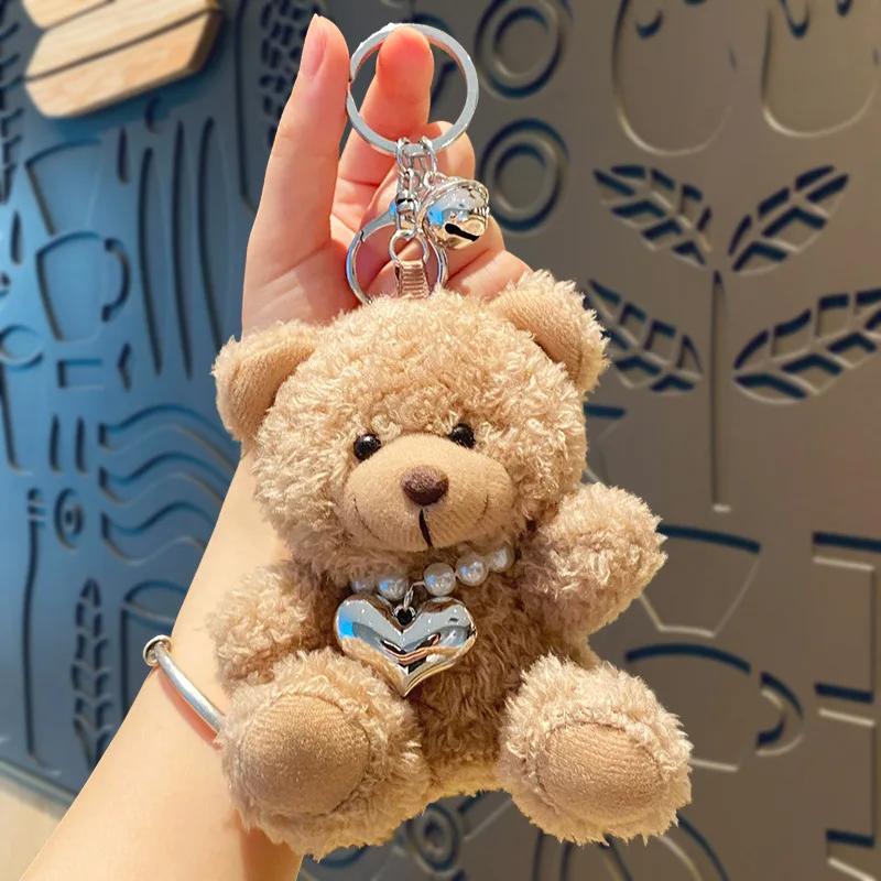 Cute Pilot Bear Pendant Little Bear Toys Plush Keychain Bear School Bag Keychain Hanging Toys for Kids Pendant Gift for friend